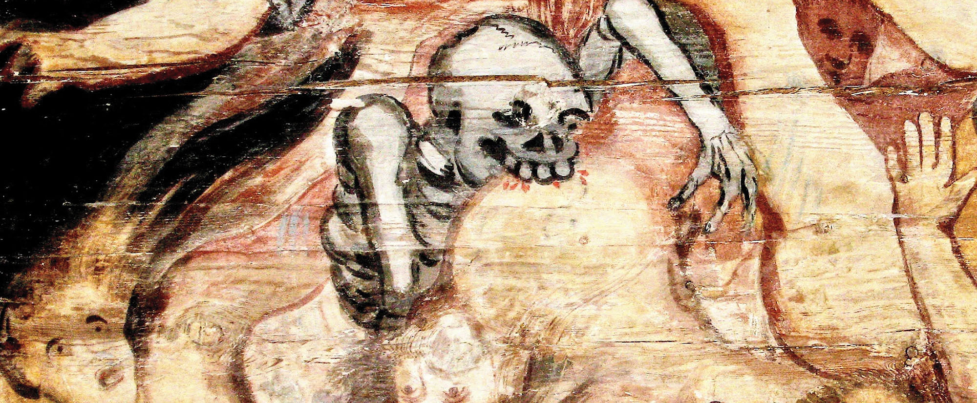 Mural depicting corpse biting human, Haukipudas, Finland