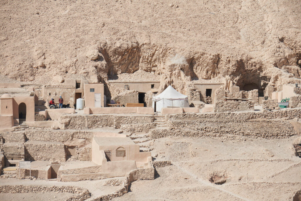 View of the tomb complex of Ipuy, Deir el-Medina, Egypt