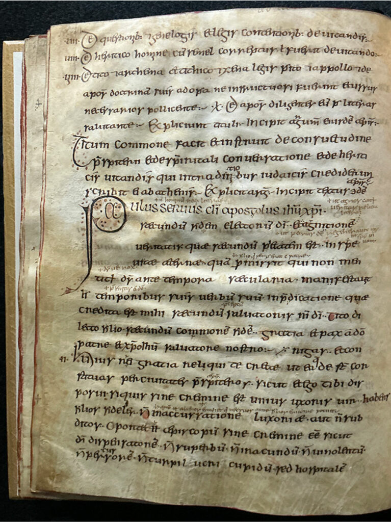 Page from a copy of the Epistles of St. Paul