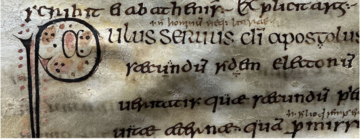 Detail from a medieval manuscript of the Epistles of St. Paul