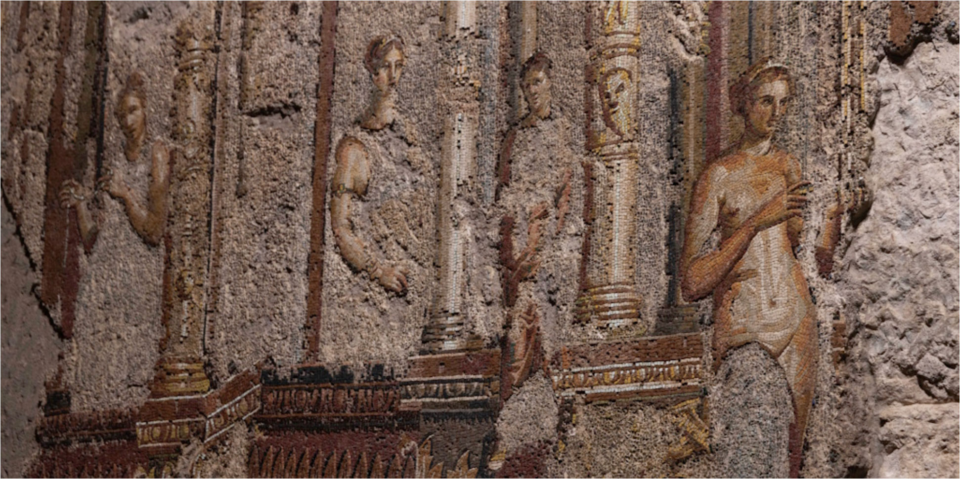 Mosaic beneath the Baths of Trajan, Rome, Italy
