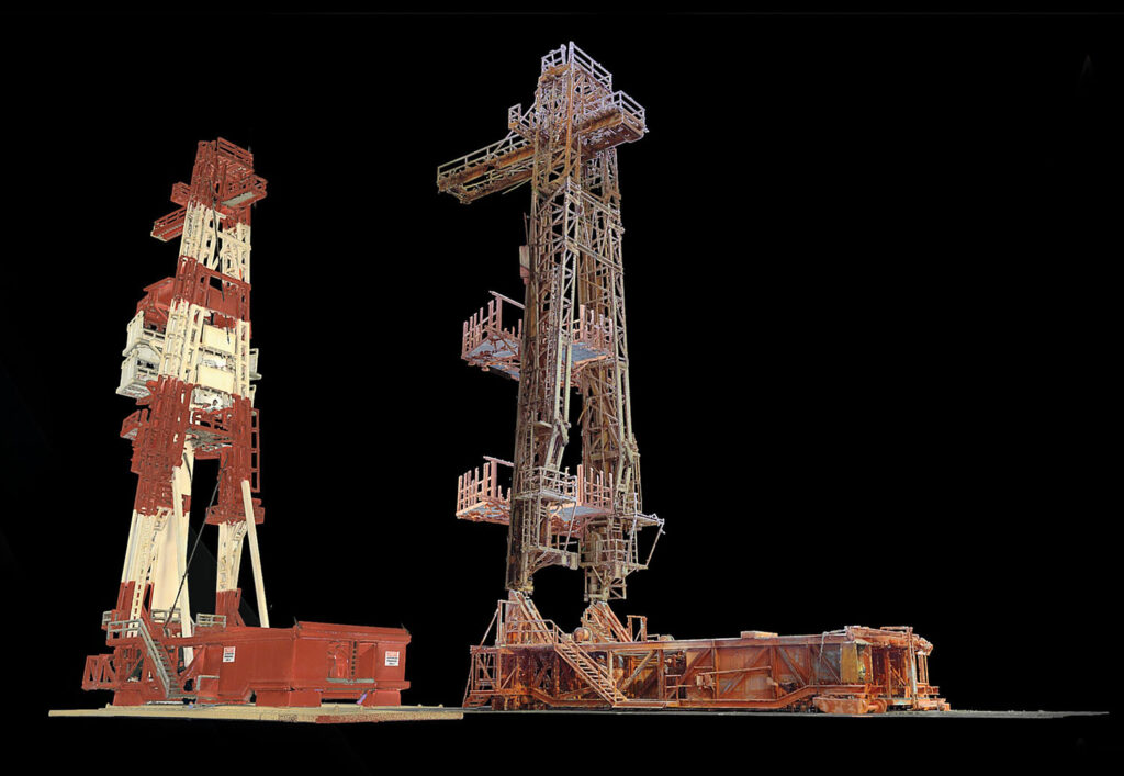 Archaeologists used advanced tools such as structured-light 3D scanning to make digital replicas of LC-26's gantry.