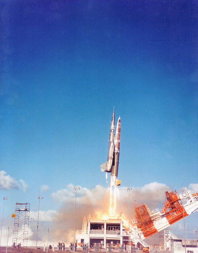 This Navaho experimental missile was launched in 1958 from Cape Canaveral