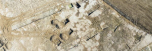 Aerial view of ancient clay extraction area, Sermaize, France