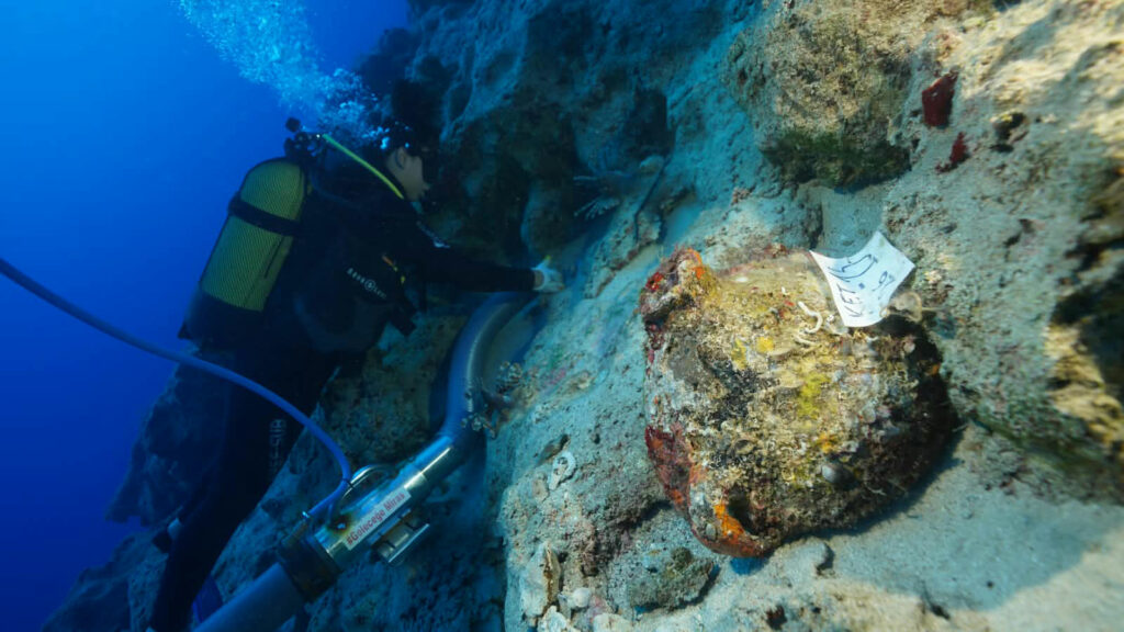Amphora on the seafloor, Kekova, Turkey